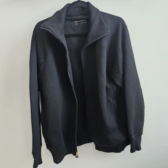 Aritzia Women's Black Zip Up TNA GOLDEN Soft - Picture 1 of 5